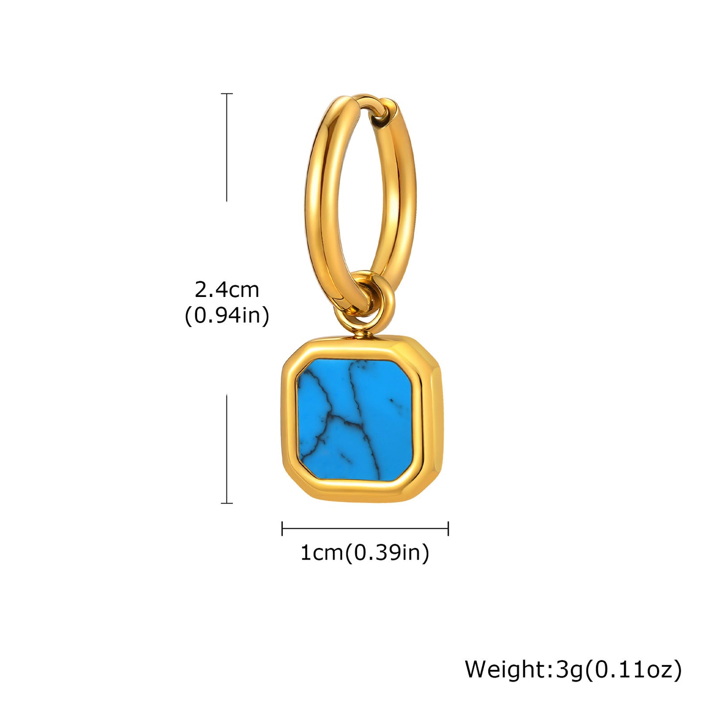 Planderful Stainless Steel Earrings Unisex Bold Tiger Eye