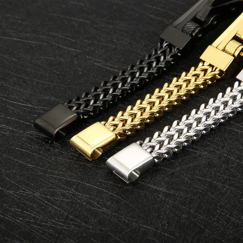 Hip-Hop Titanium Steel Locomotive Bracelet for Men - Trendy Bicycle Chain Design