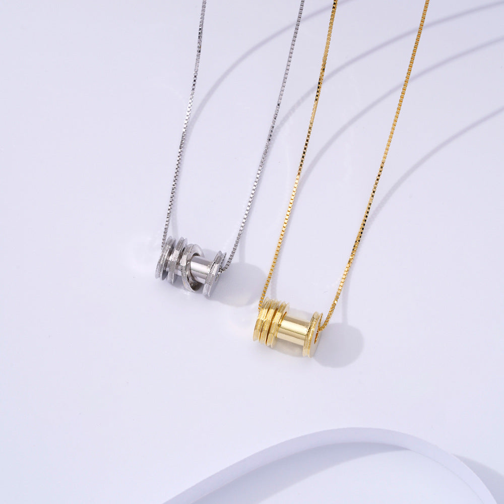 Korean Version S925 Sterling Silver Necklace Female Non-Fading Collarbone Chain Versatile Internet Celebrity Pendant Necklace