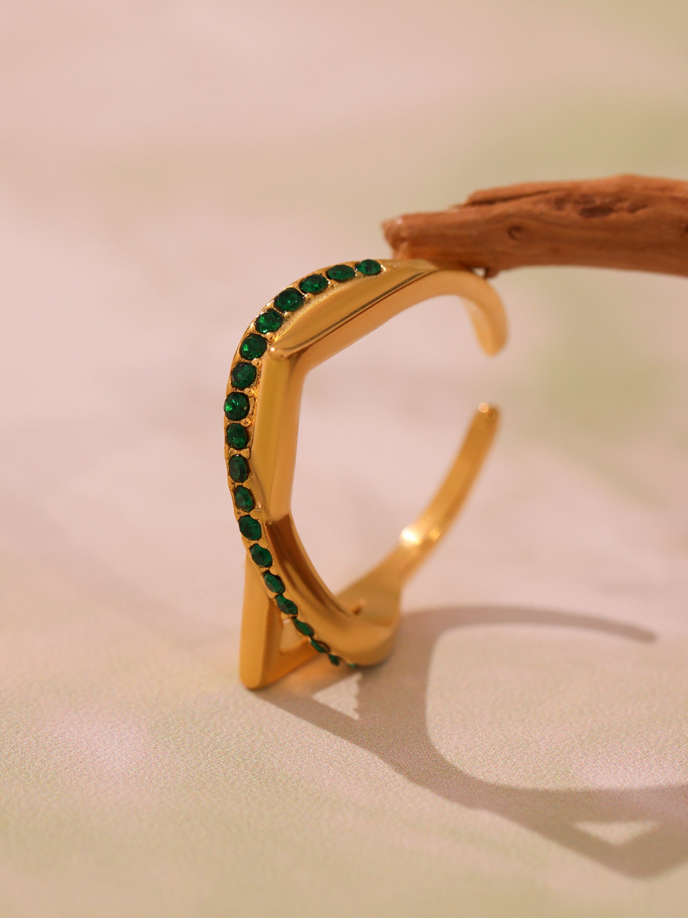 Planderful Zircon Bead Ring For Women Open Design Luxury