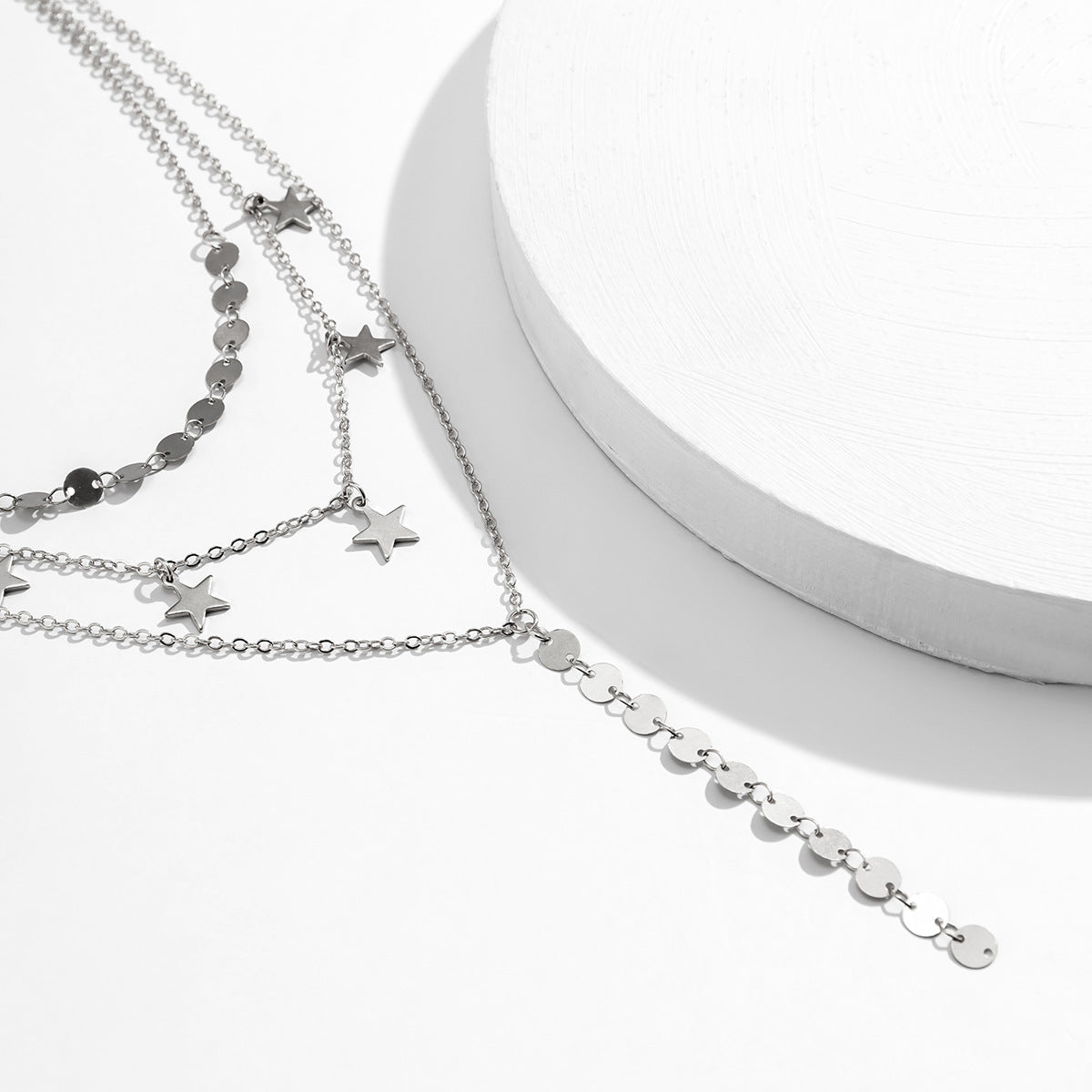 Star Sequin Y-Shaped Fringe Necklace