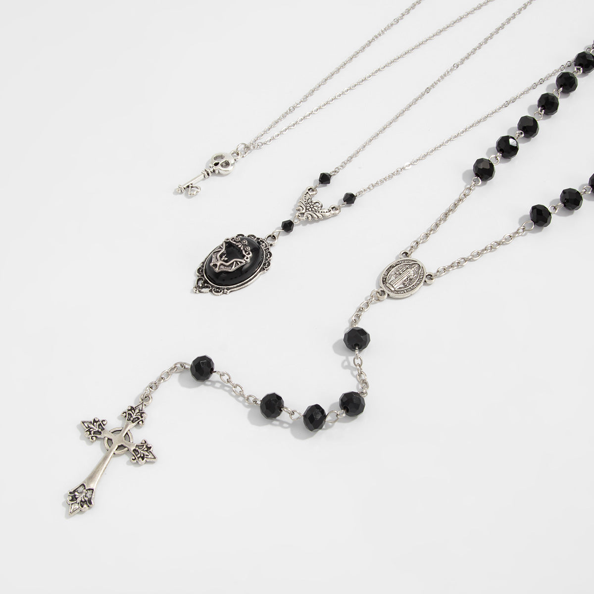 Gothic Cross Crystal Blood Necklace