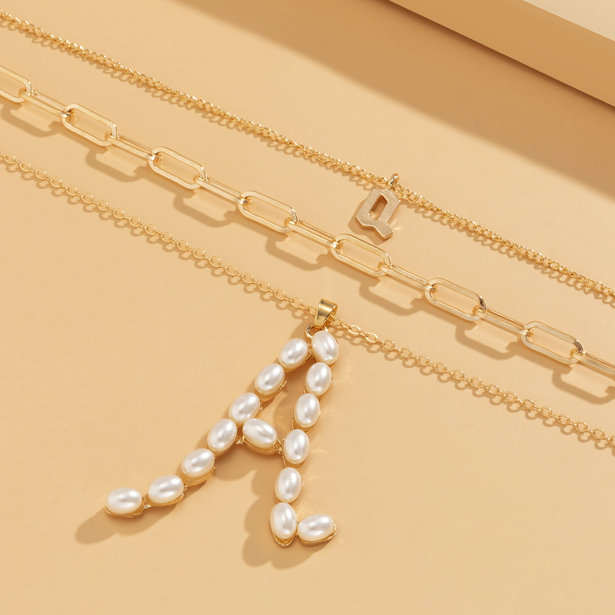 Imitation Pearl Letter A Necklace By Planderful Vienna Verve Multi Layer Cross Geometric Statement For Trendsetters