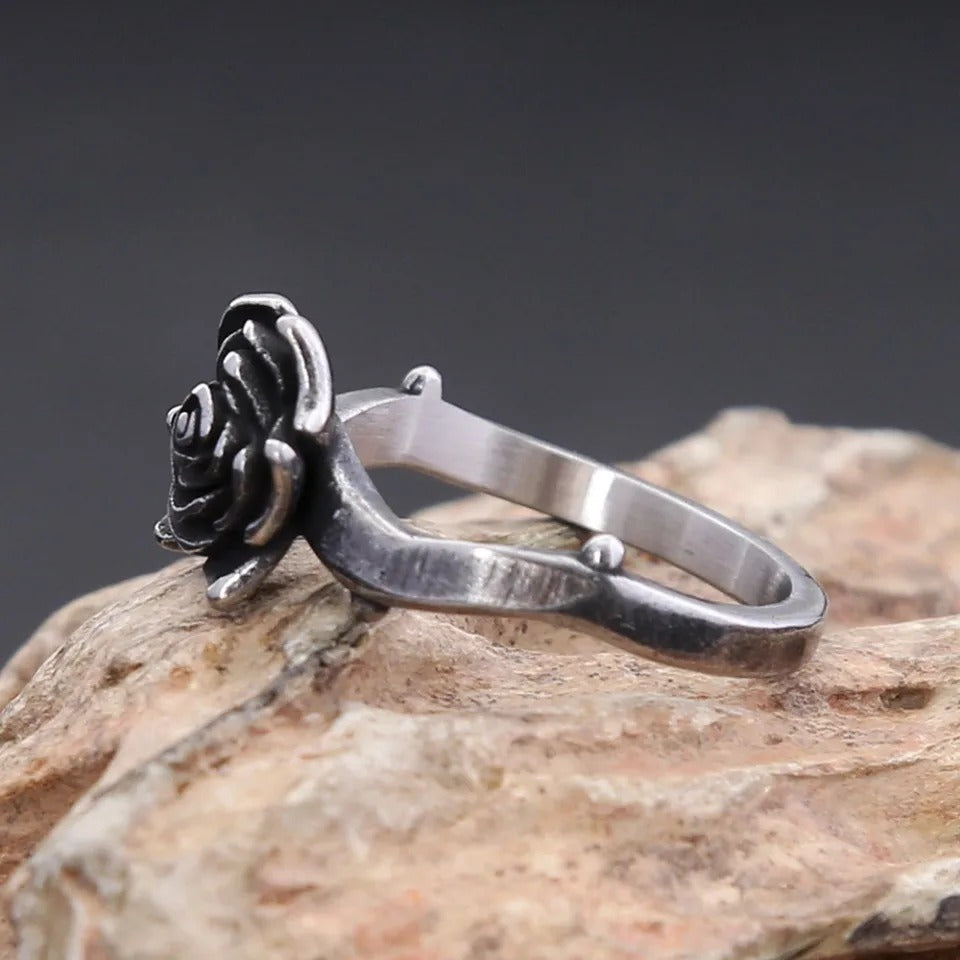 Gothic Rose Stainless Steel Ring
