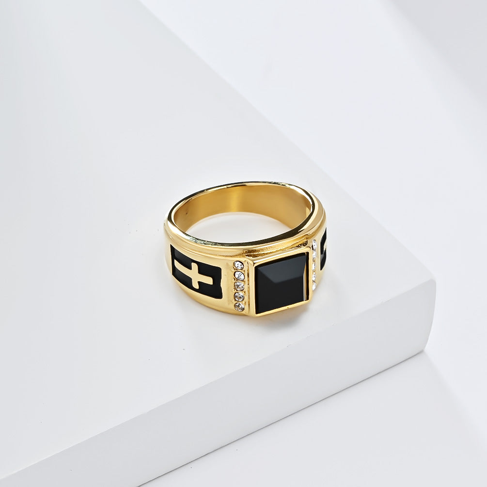 Steel Ring – Vintage Men's Cross Ring
