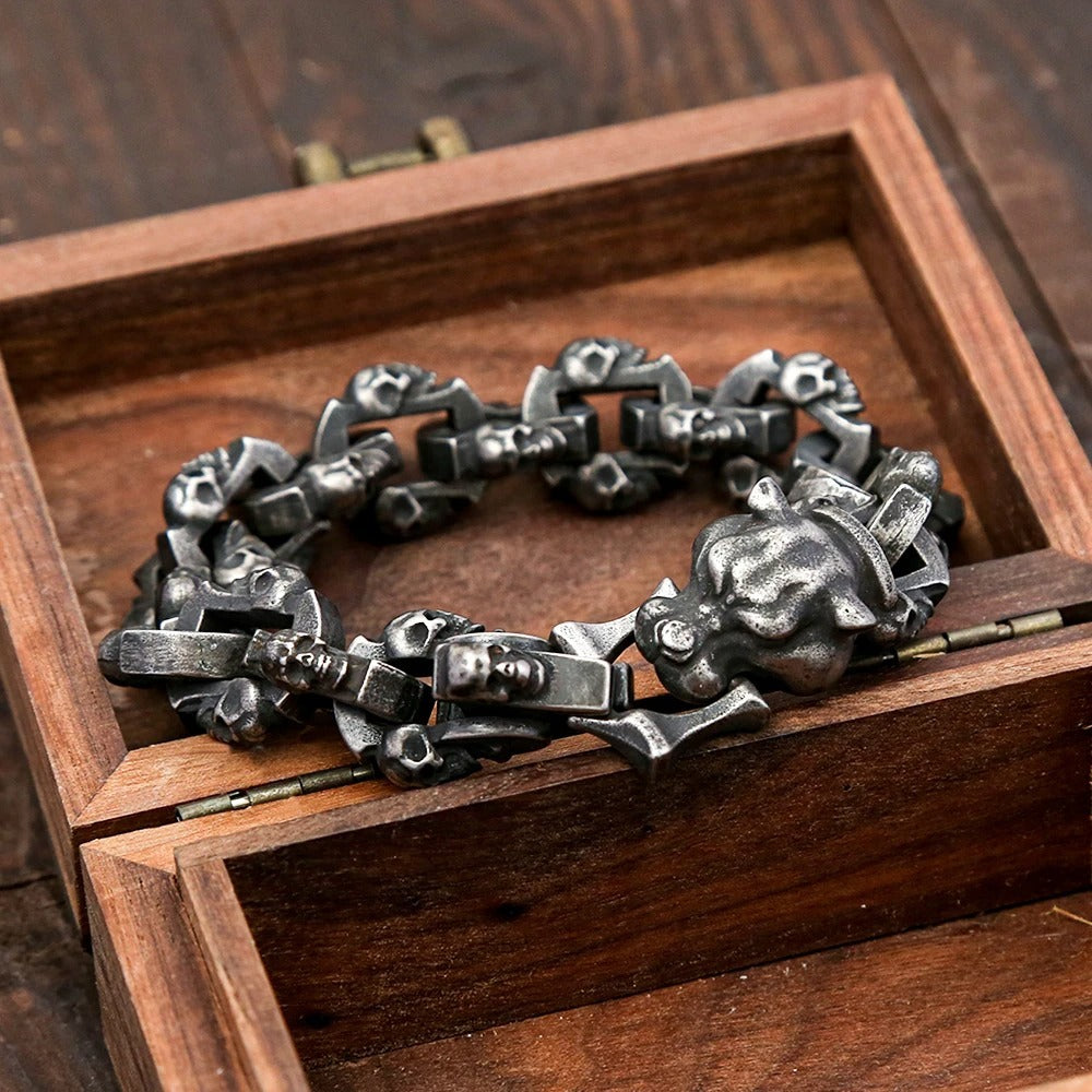 Vintage Skull Stainless Steel Men's Bracelet