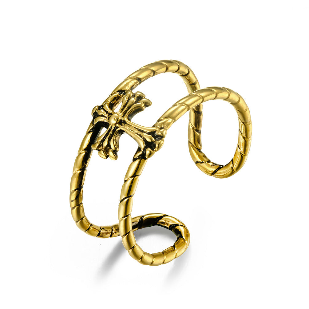 Cross Opening – Gender-Neutral Unisex Stainless Steel Ring