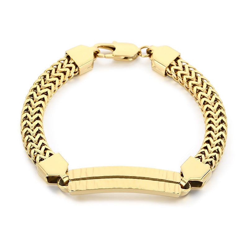 Buckle – One-Word Curved Brand Layered Keel Chain Bracelet