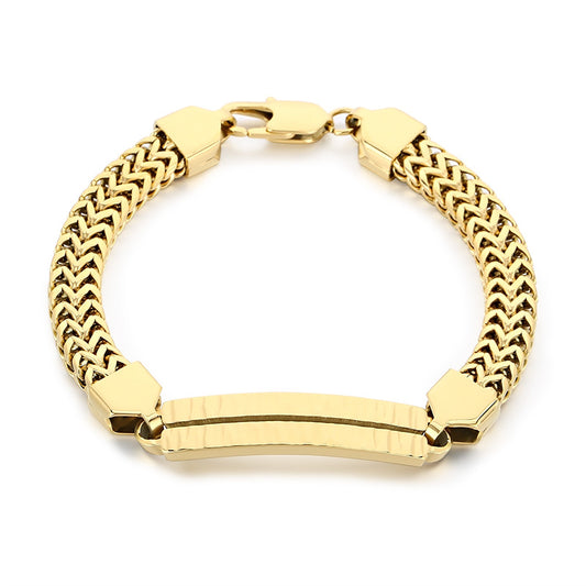 Buckle – One-Word Curved Brand Layered Keel Chain Bracelet