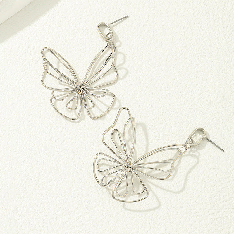Enchanting Hollow Butterfly Earrings in Forest Style, Vienna Verve Collection