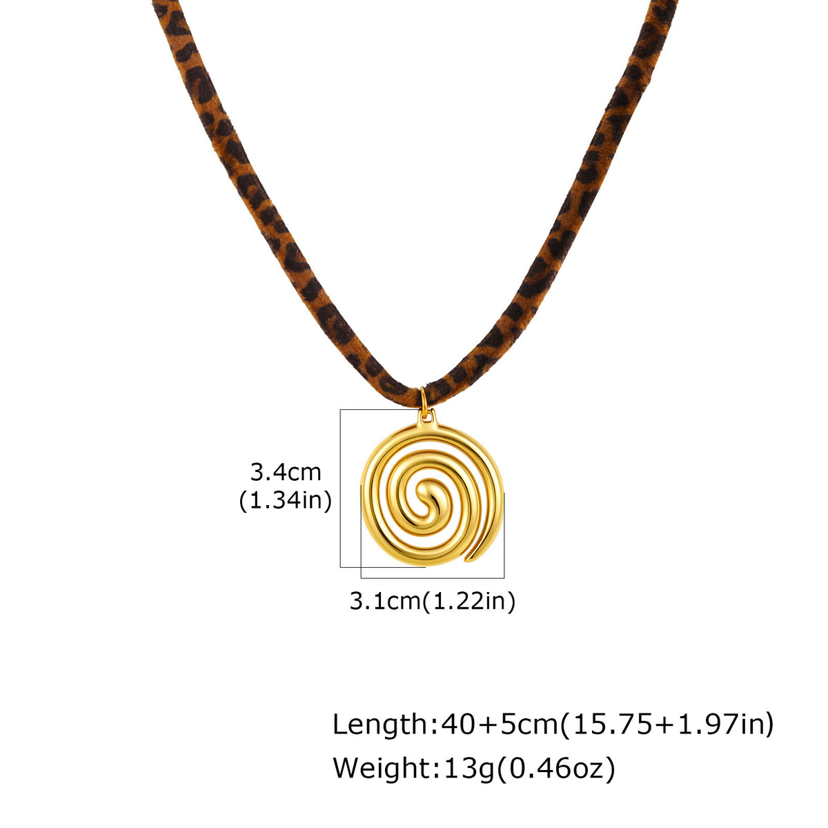 Cold Wind Ocean Stainless Steel Shell Pendant Leopard Print Long Item Decoration Necklace