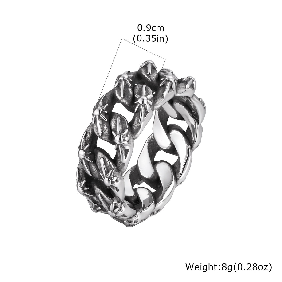Men's Stainless Steel Woven Stacked Wearing Couple Gifts Daily Style Cold Wind Cool Ring
