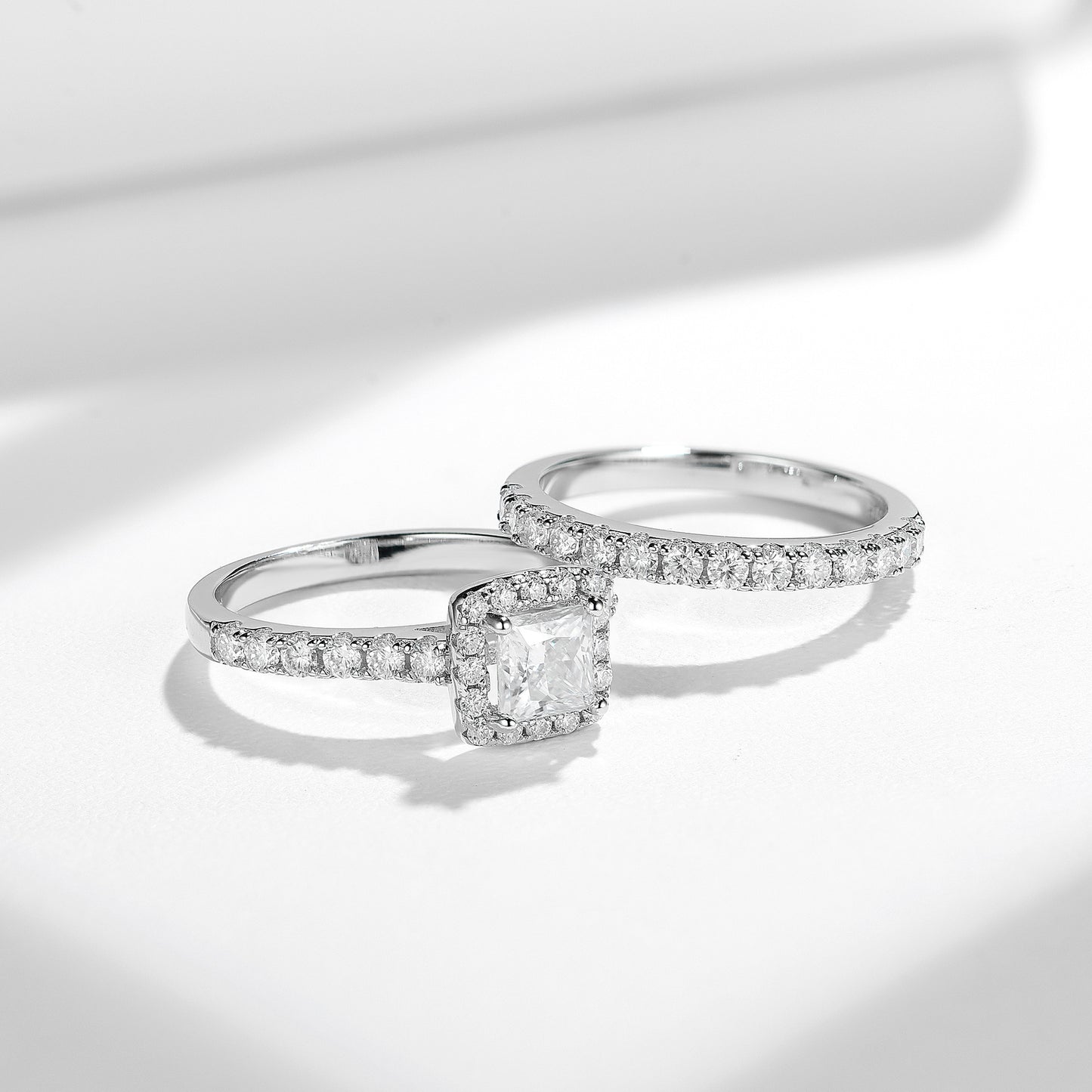 Amazon eBay Hot Sale Princess Square Moissanite Engagement Ring