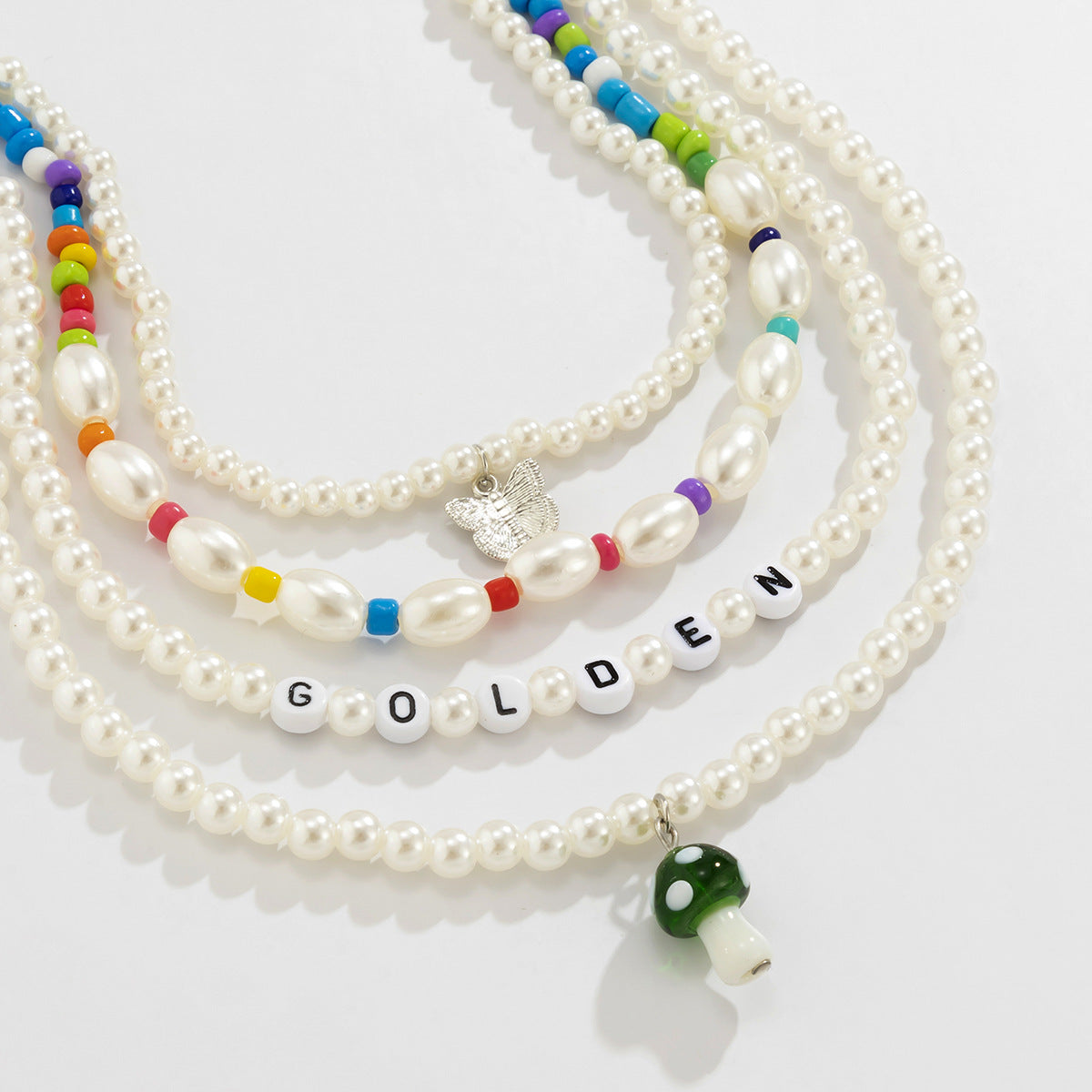Planderful Butterfly Necklace Creative Mix And Match Multi Mushroom Beaded Pearl Letter Statement For Women Vienna Verve