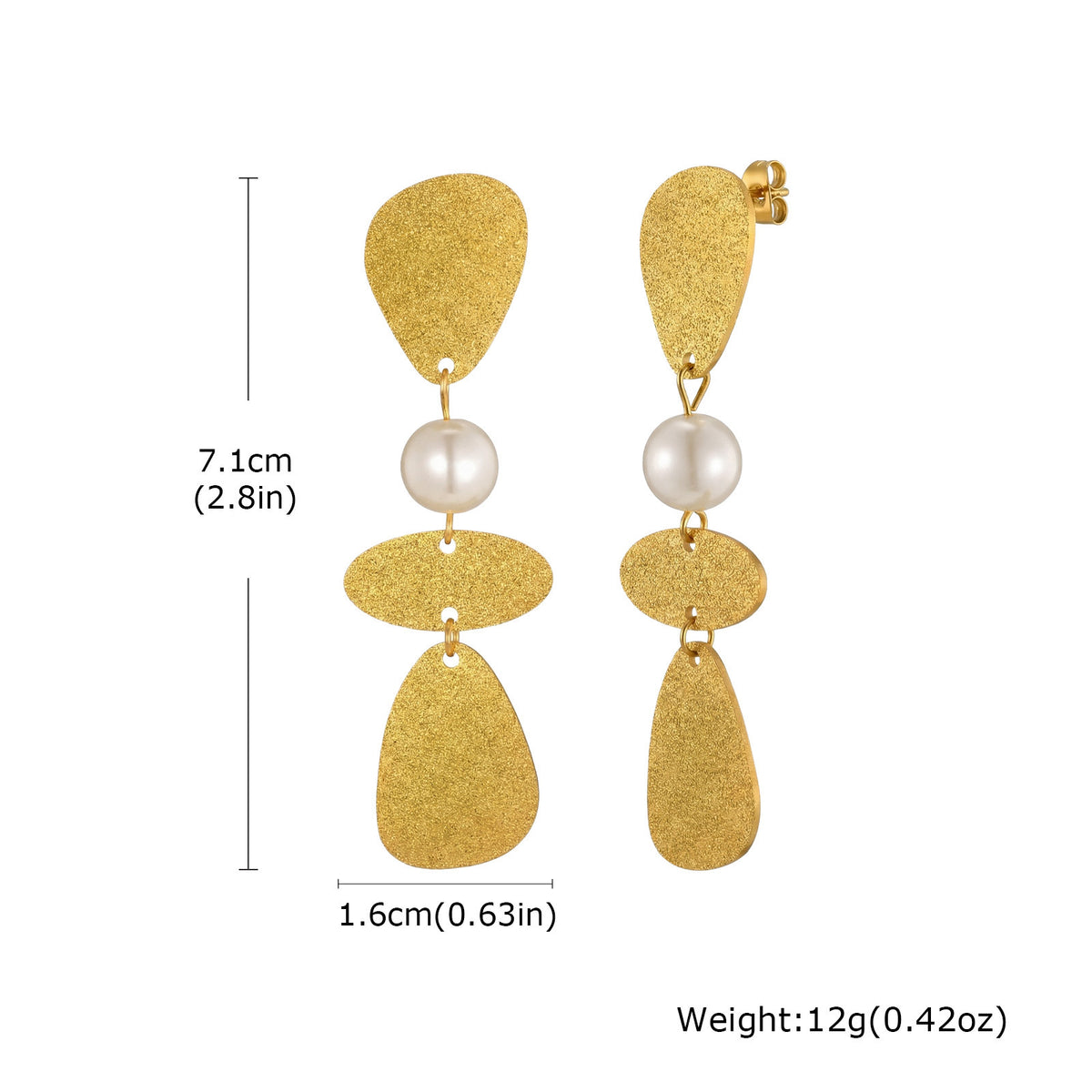 Gold-Tone Butterfly Pearl Chain Tassel Earrings