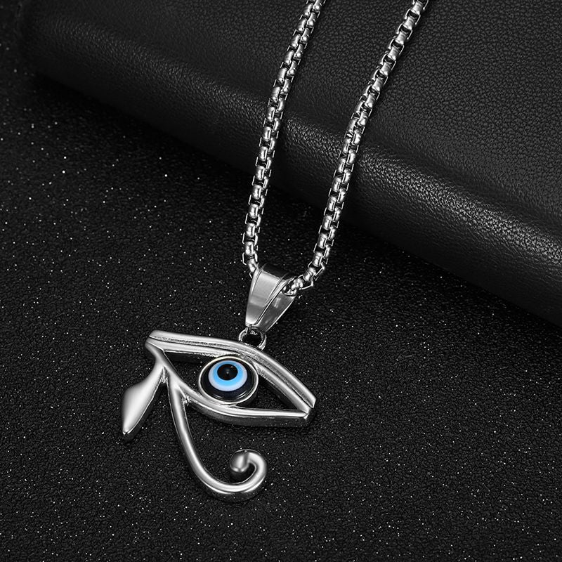 Planderful Horus Eye Pendant Necklace Gold Plated Stainless Steel Everyday Genie Collection Gift For Egyptology Fans