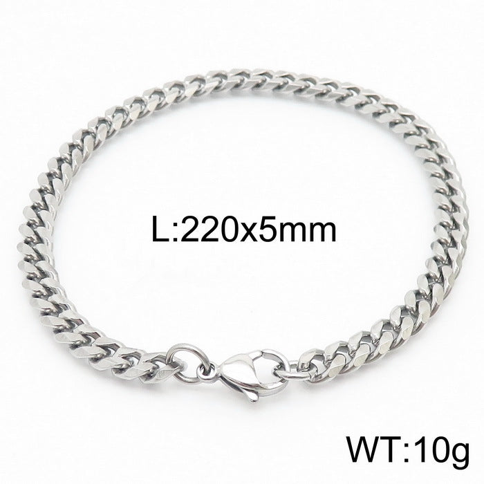 Cool Men's Titanium Steel Does Not Fade Lobster Buckle Bracelet Girls Niche Bracelet A