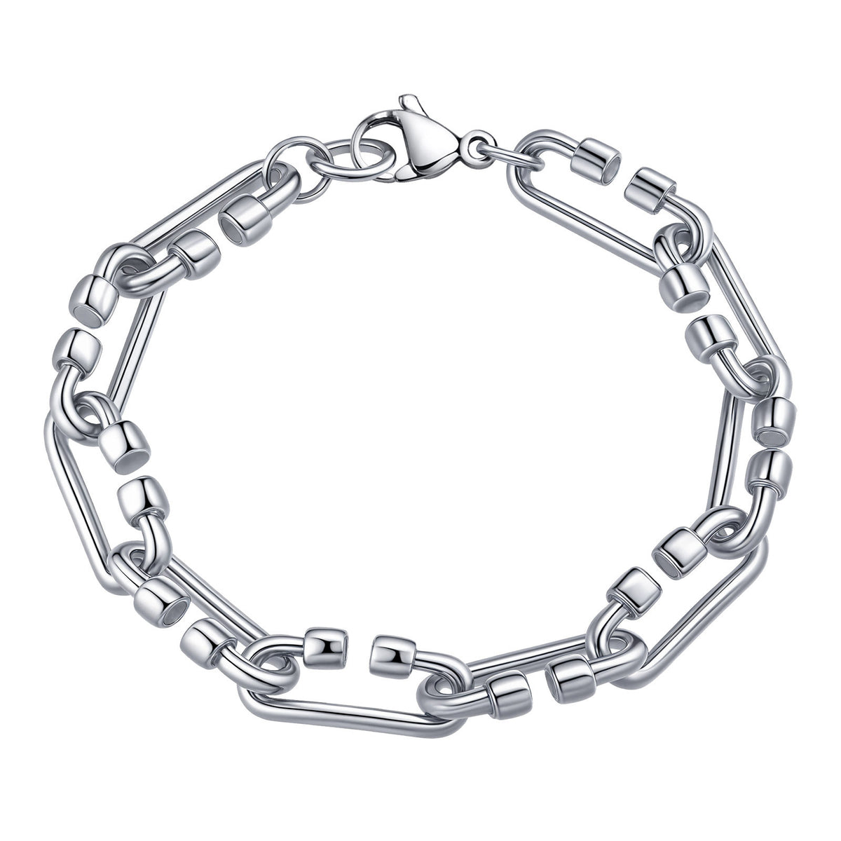 Handmade Chain Trendy Male Stainless Steel Bracelet for Men