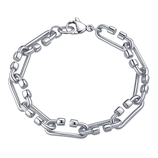 Handmade Chain Trendy Male Stainless Steel Bracelet for Men