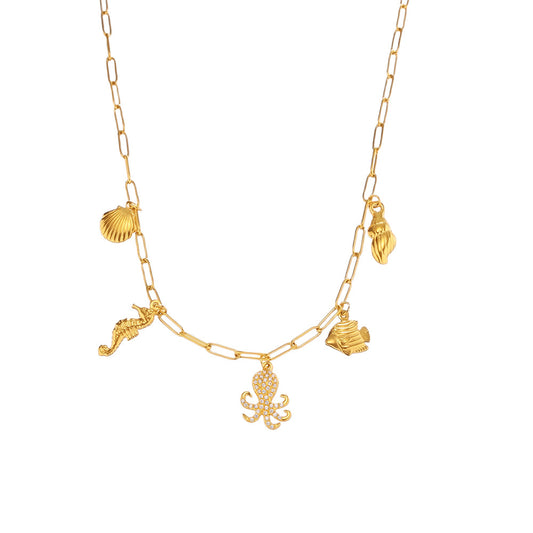 Planderful Premium Ocean Octopus Necklace For Women Steel