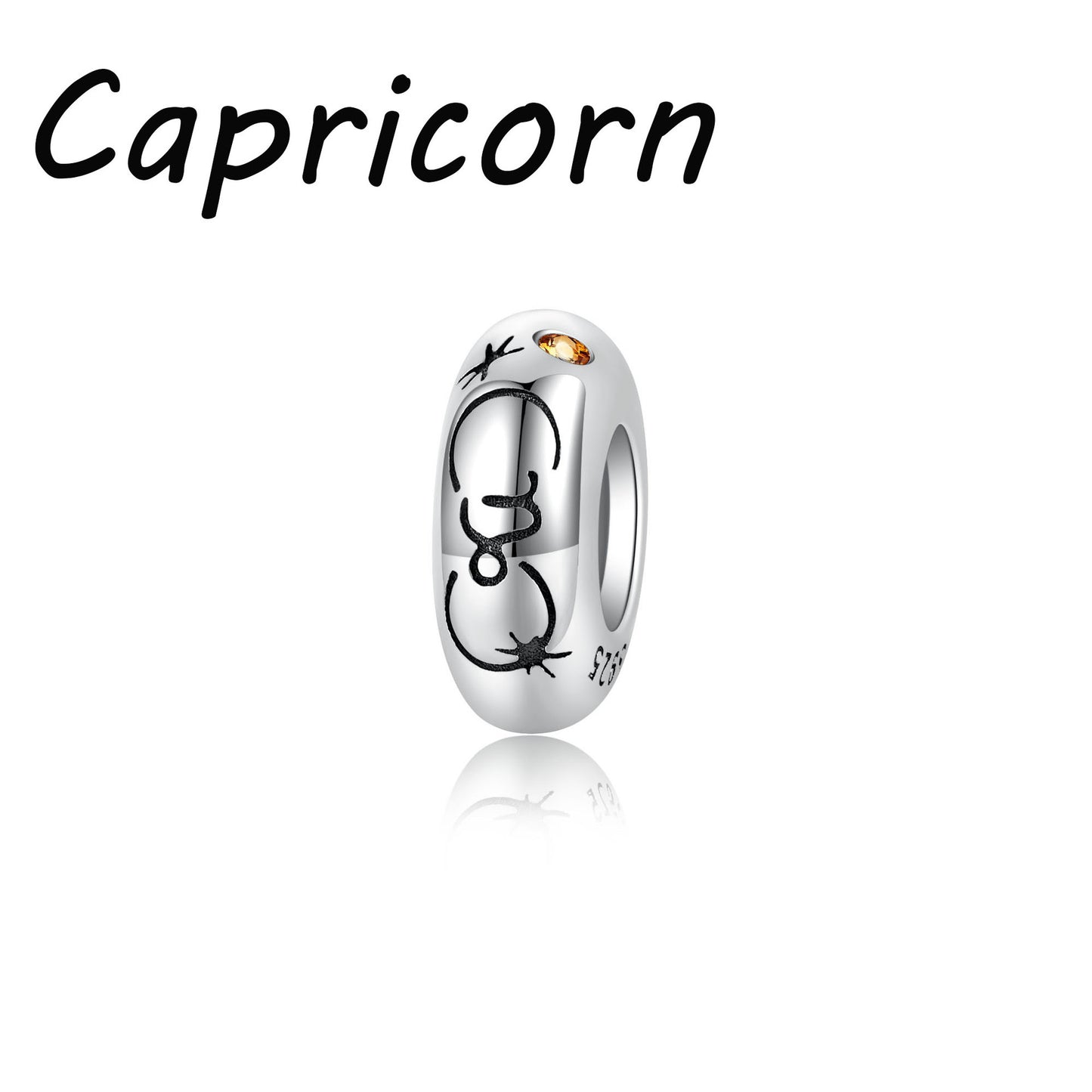 Planderful Jewelry Zodiac Spacer Bead Sterling Silver Zircon