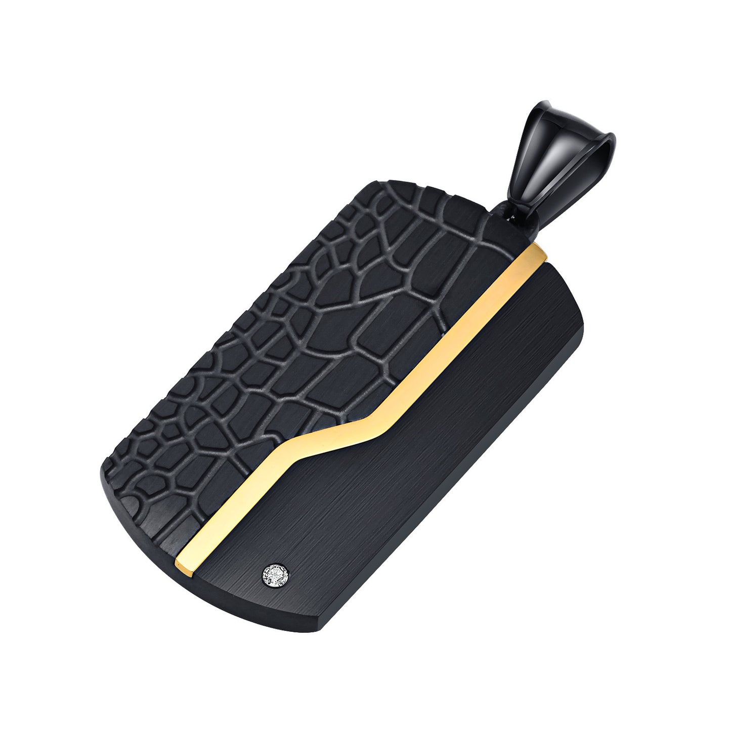 Titanium Steel Black Tag Stainless Steel Dog Tag Necklace