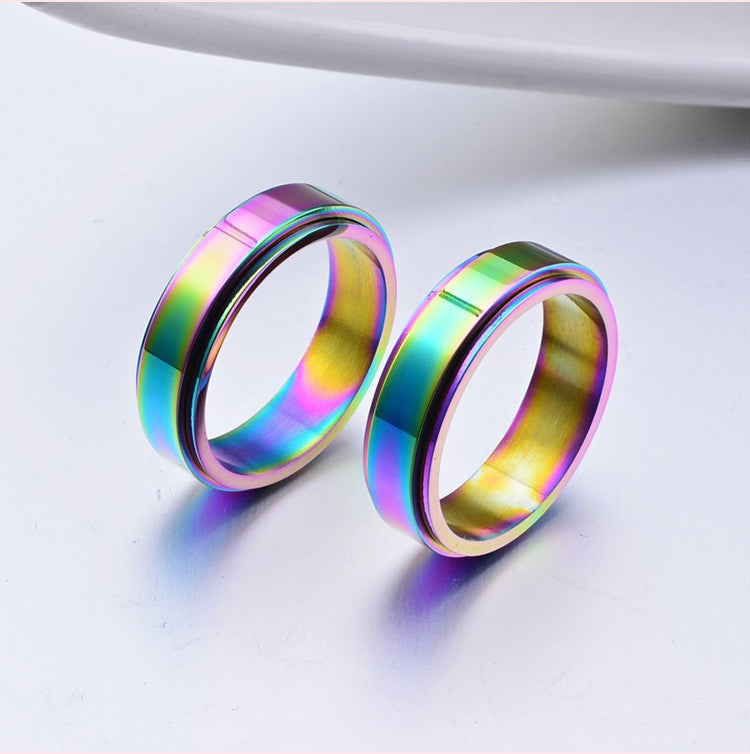 Titanium Steel Colorful Rotating Ring for Men Wholesale