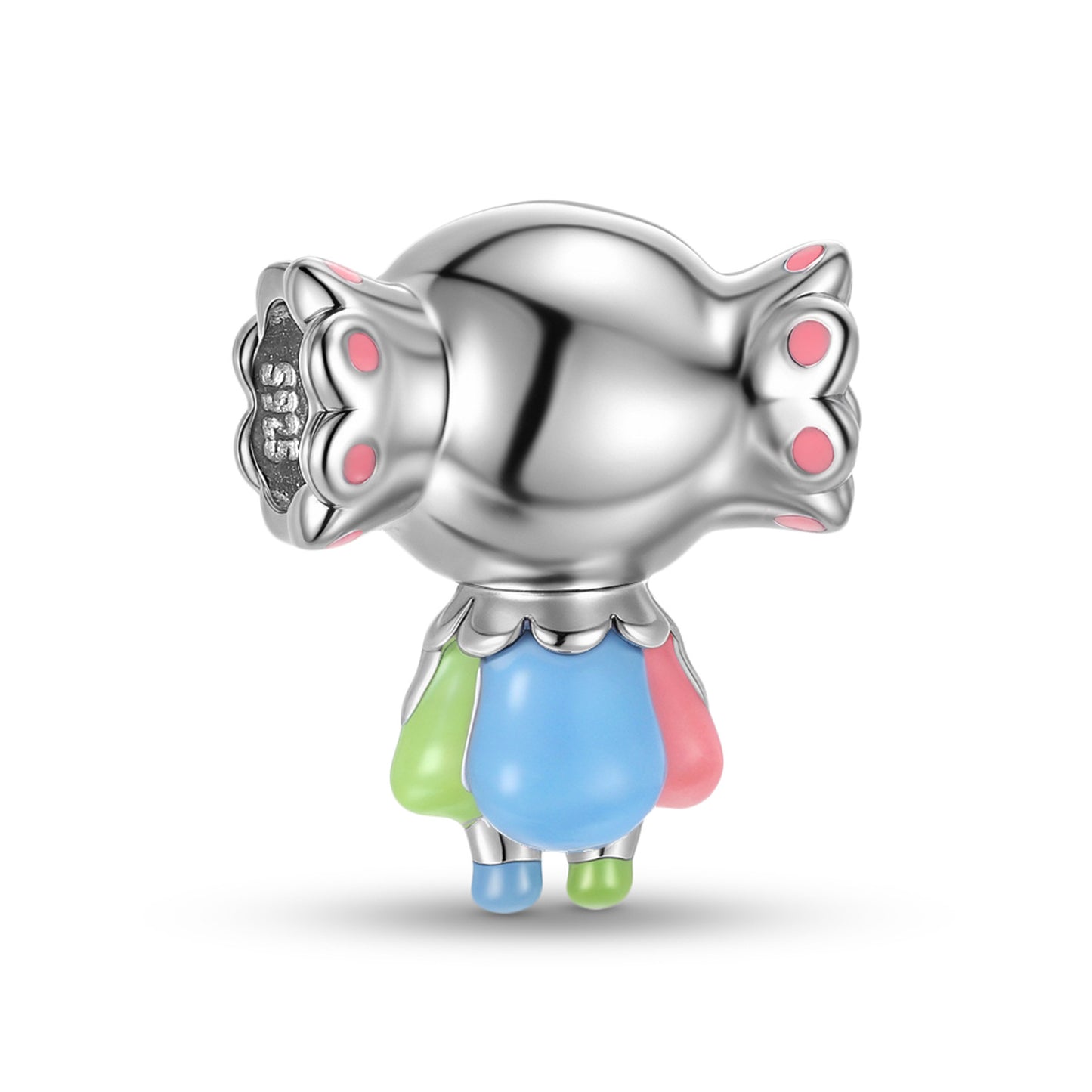 Planderful Jewelry Sterling Silver Beading Pendant Candy Skull Epoxy DIY Handcrafted Charm