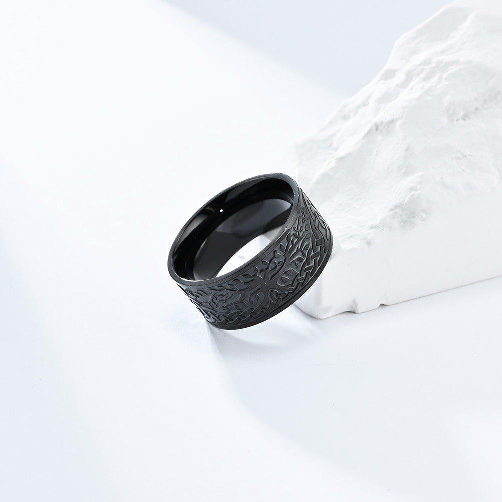 Planderful Mens Stainless Steel Ring With Tree Of Life Nordic Retro Design Durable Everyday Jewelry