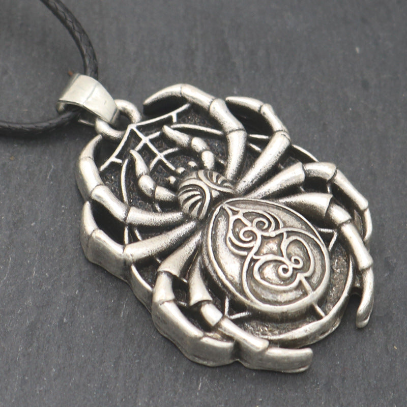 Planderful Mens Spider Necklace Retro Pendant Statement