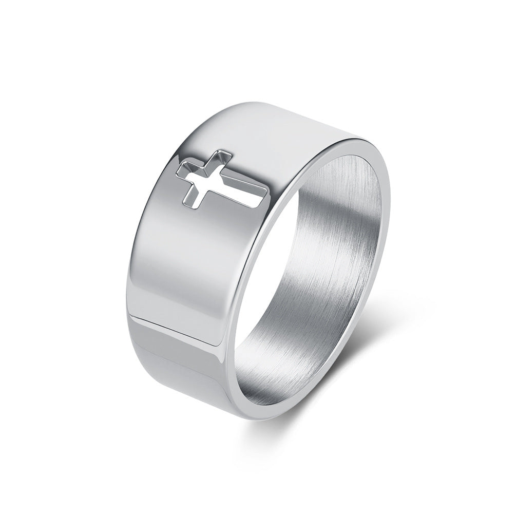 Cross Geometric Vintage Stainless Steel Ring Unisex