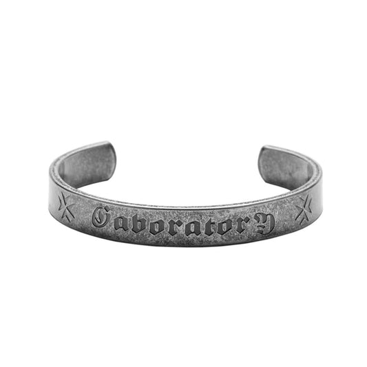 Planderful Stainless Steel Heart Meridian Open Bracelet Unisex Sanskrit Relief Viking Style