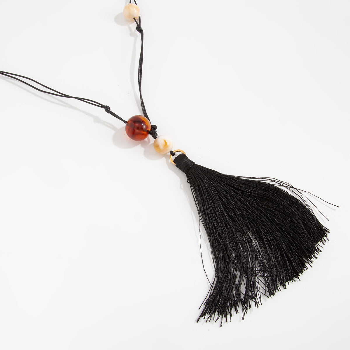 Hand-Knotted Adjustable Fringe Necklace