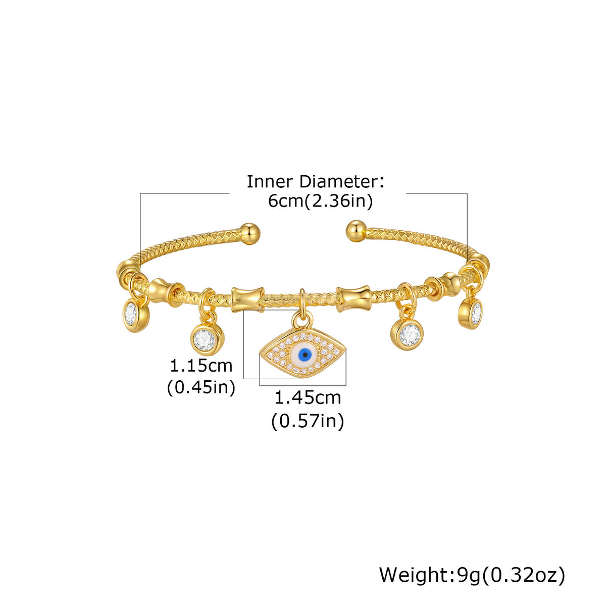 Devil's Eye Zircon Copper Bracelet