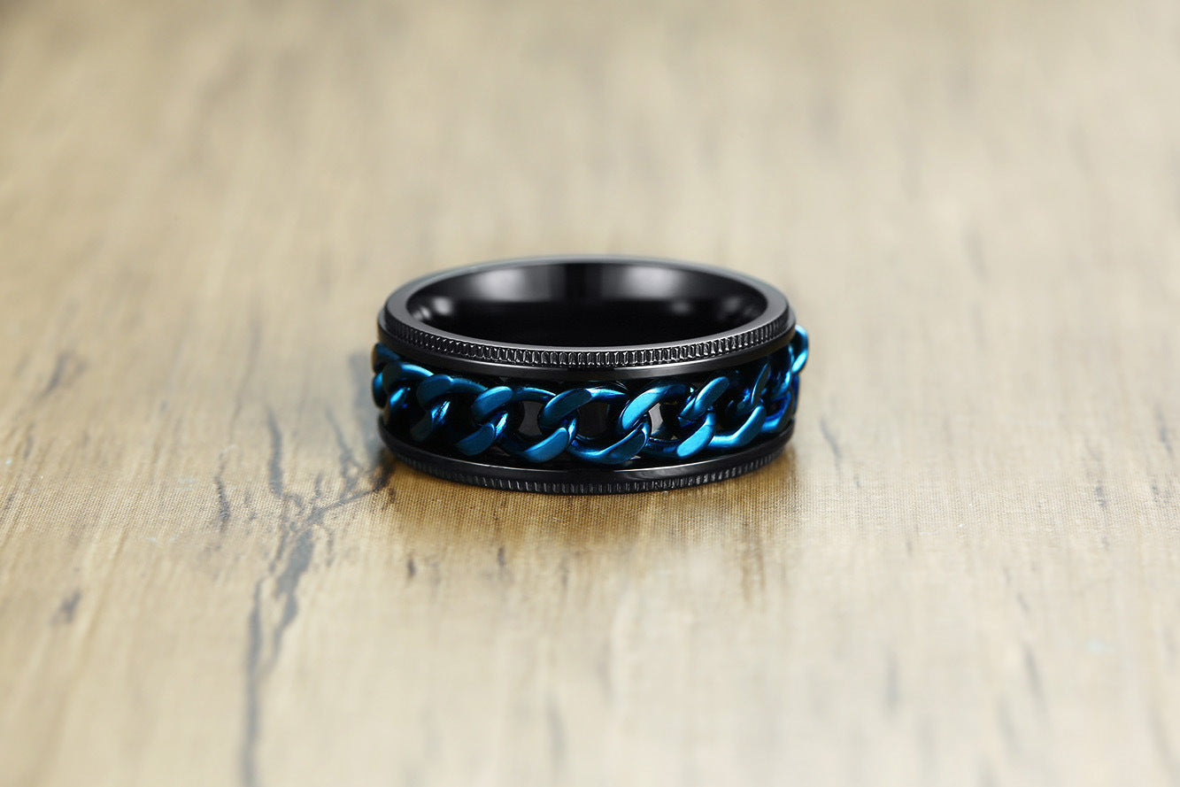 Titanium Steel Open Bottle Ring Rotating Ring for Men