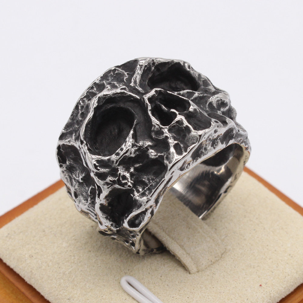 Skull Signet Titanium Steel Ring