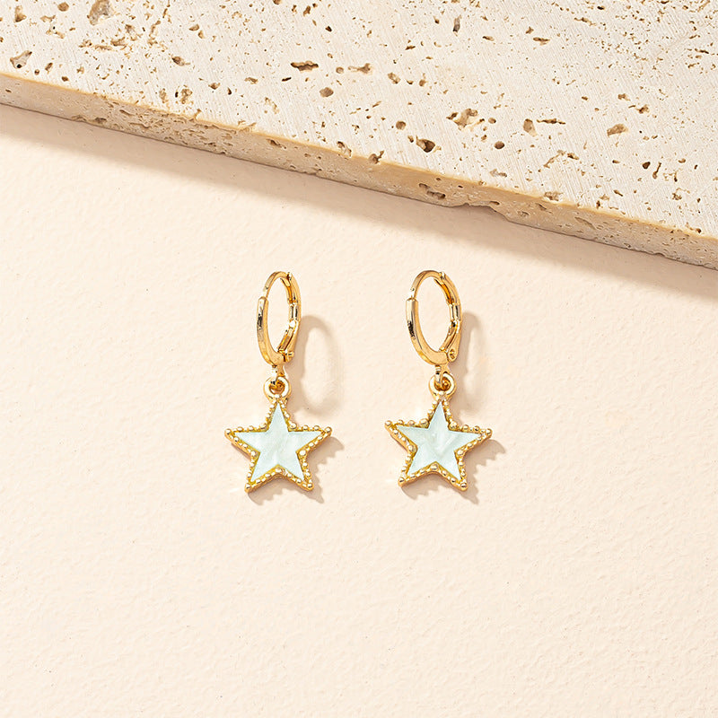 Gleaming Stars and Moon Pendant Earrings Set - Vienna Verve Collection