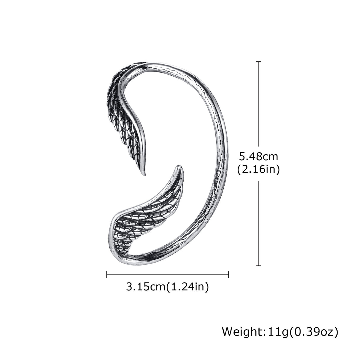 Vintage Stainless Steel Earring — Left Ear