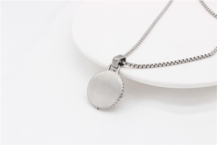 Cross Compass Pendant Necklace For Travelers Unisex Personalized Titanium Steel By Planderful
