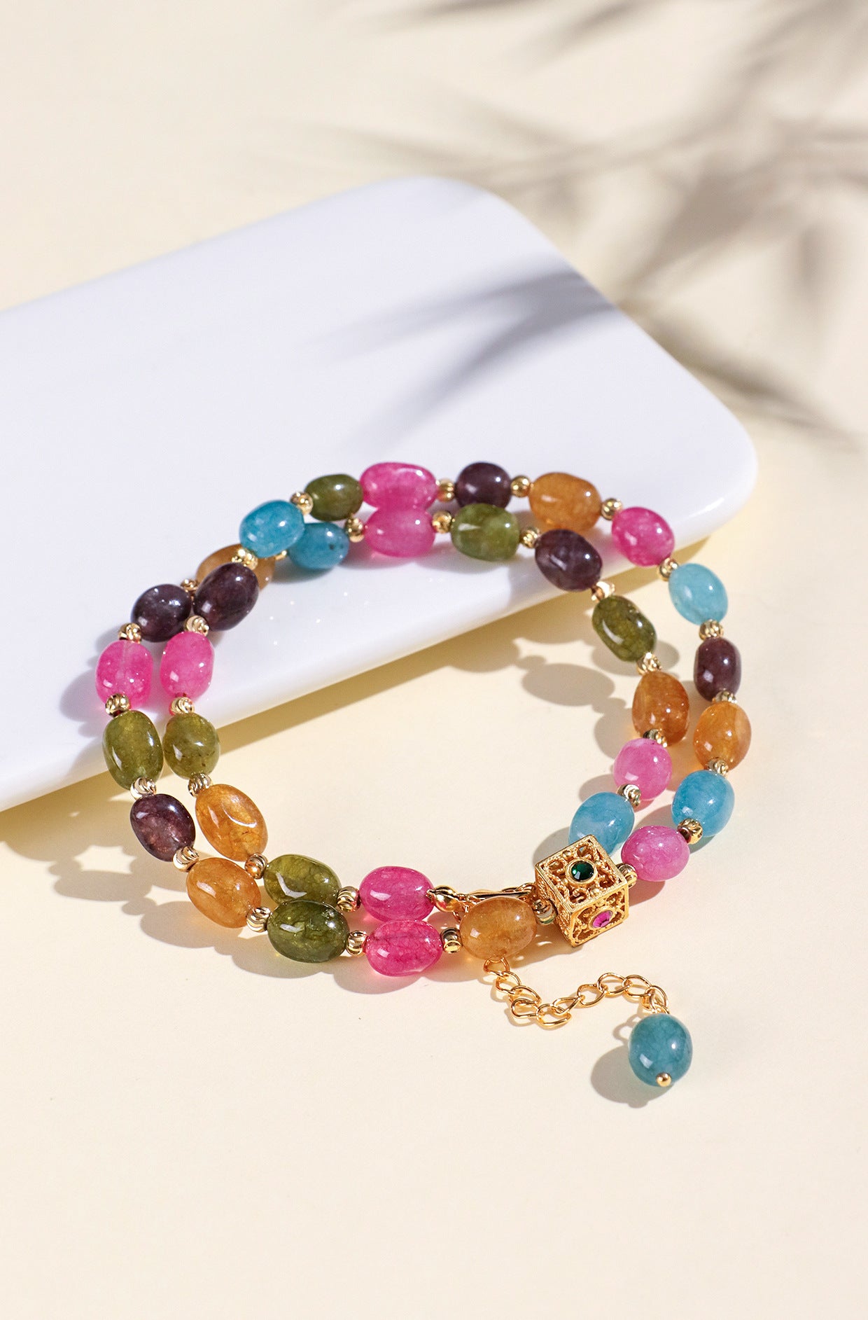 Planderful Fortune's Favor Bracelet – High-End Chalcedony and Tourmaline Design