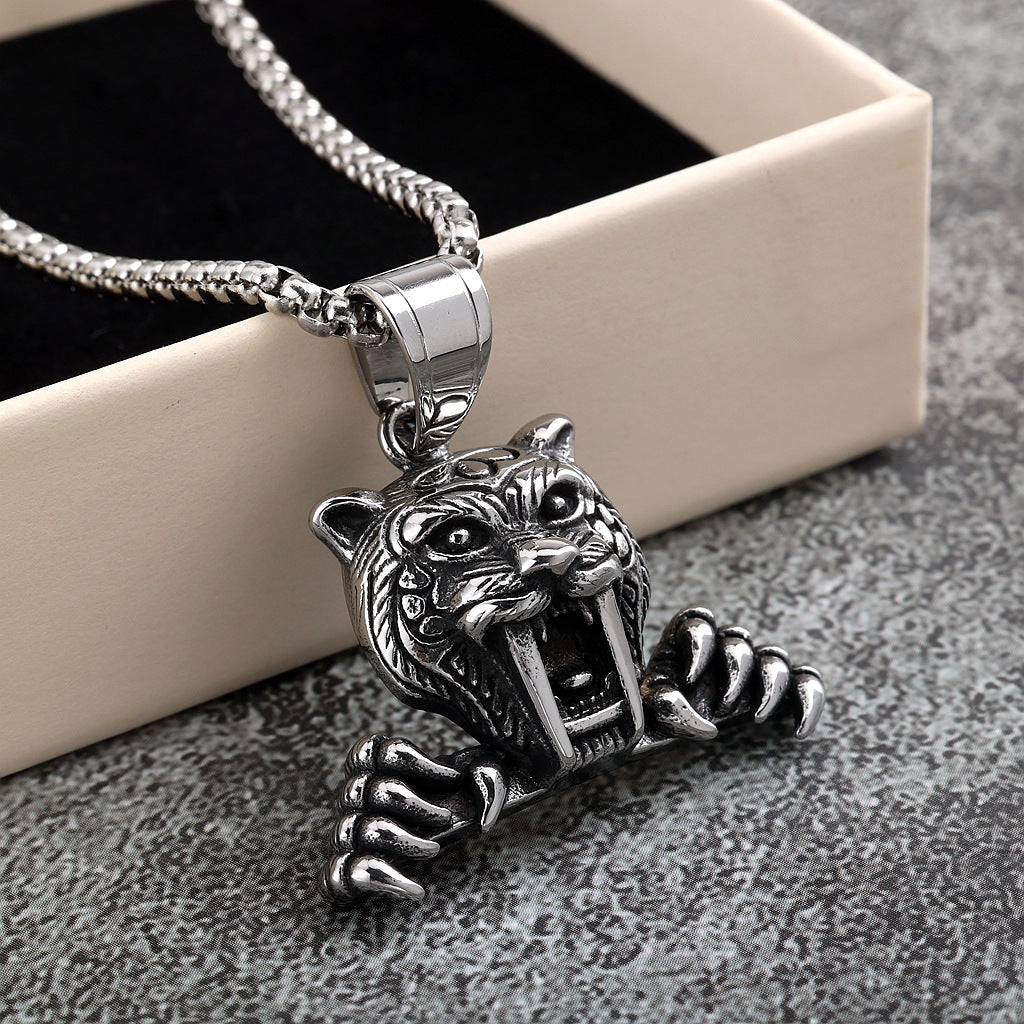 Vintage Stainless Steel Pendant Necklace