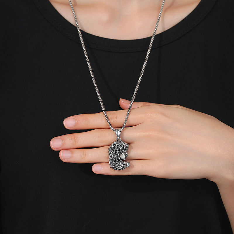 Punk Snake Stainless Steel Women's Pendant Necklace