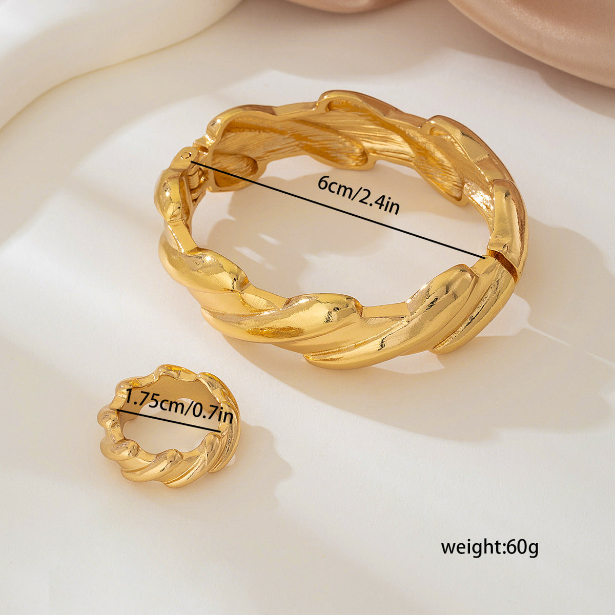 Planderful Vienna Verve Gold Textured Jewelry Set for Women