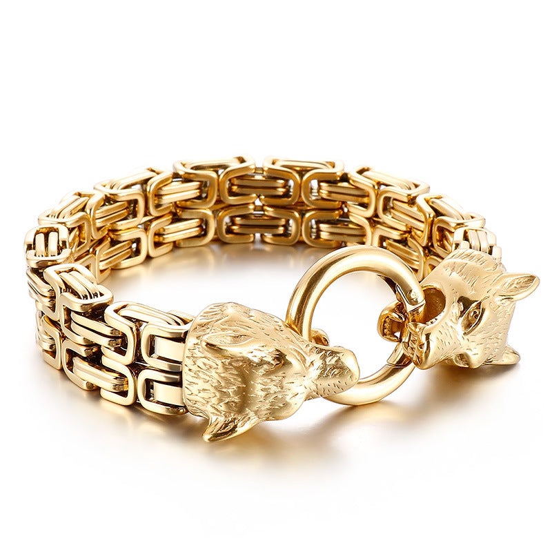 Double-Layer Emperor Chain – Trends Vacuum Electroplated Titanium Bracelet