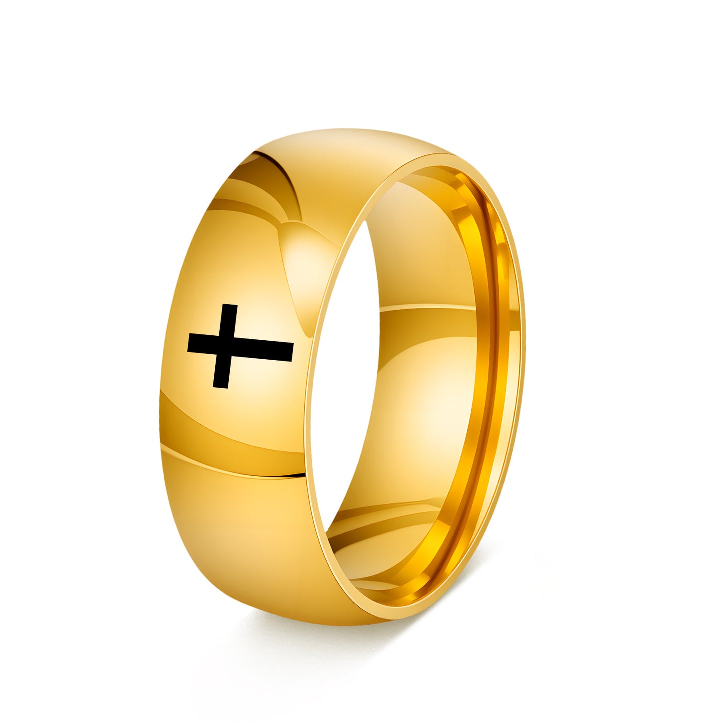 Planderful Everyday Genie Stainless Steel Cross Ring Unisex Sizes 6 7 8 9 10 11 12 Durable Protection