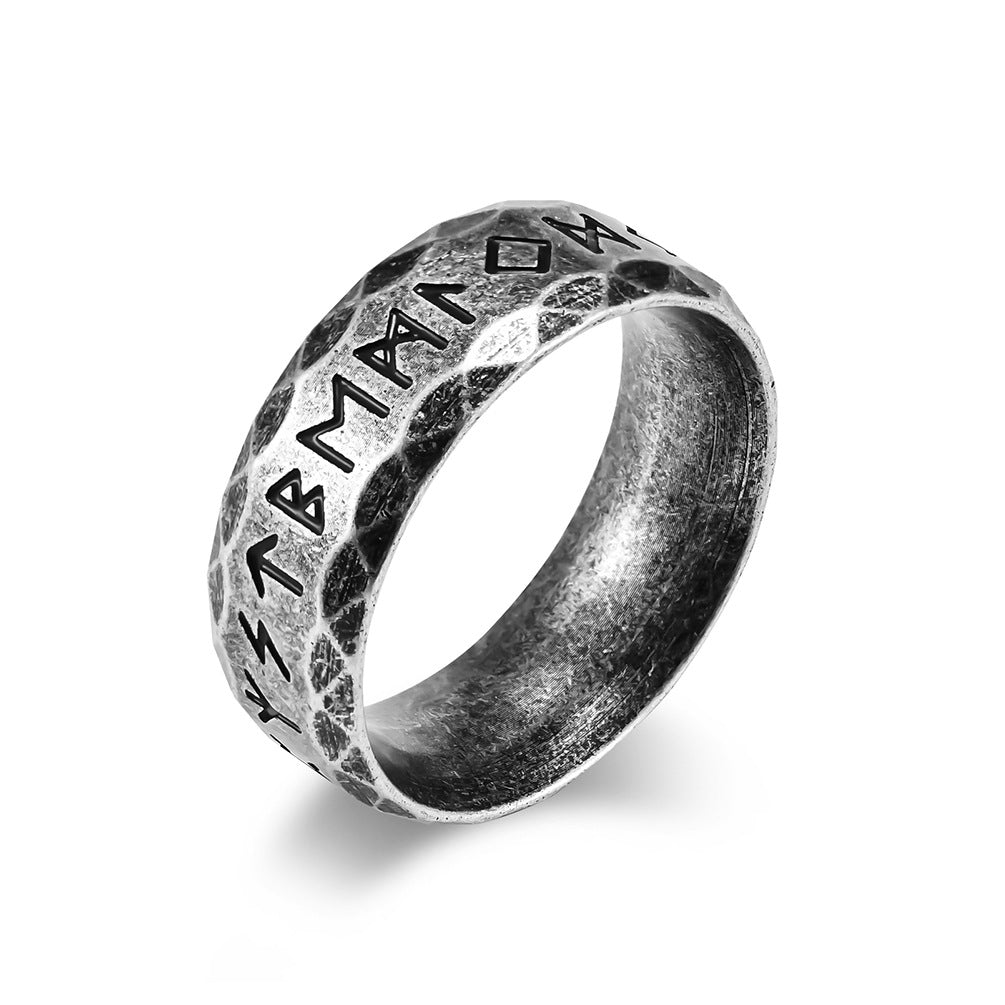 Planderful Viking Ring Nordic Text Titanium Steel For Men Durable Cultural Symbol Ring