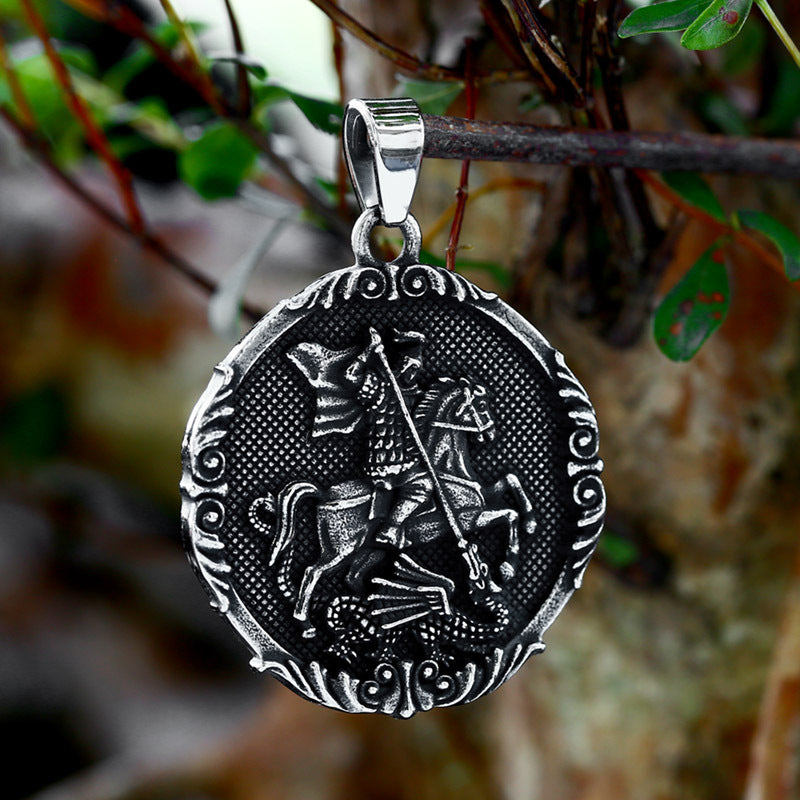 Retro European and American Knight God of War Titanium Steel Pendant for Men - Stainless Steel Casting Wholesale