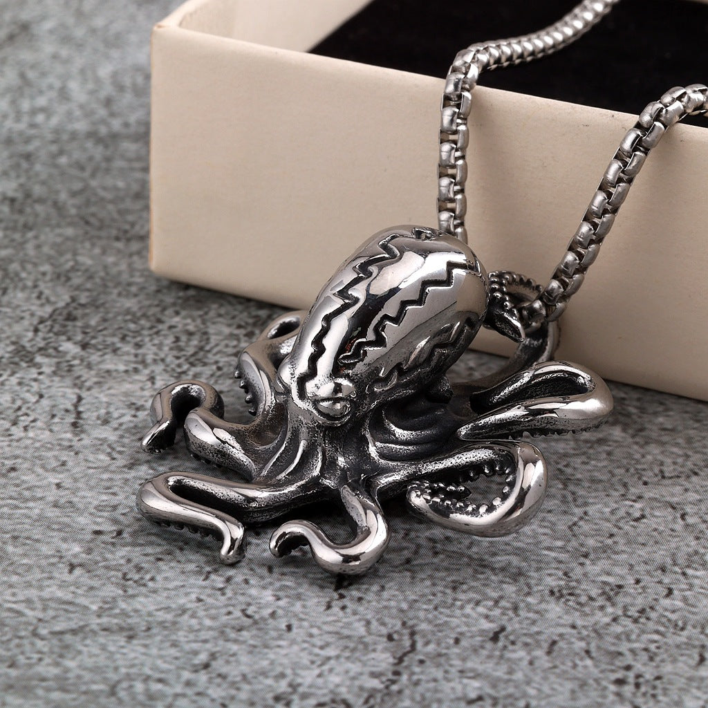 Punk Octopus Stainless Steel Men's Pendant Necklace