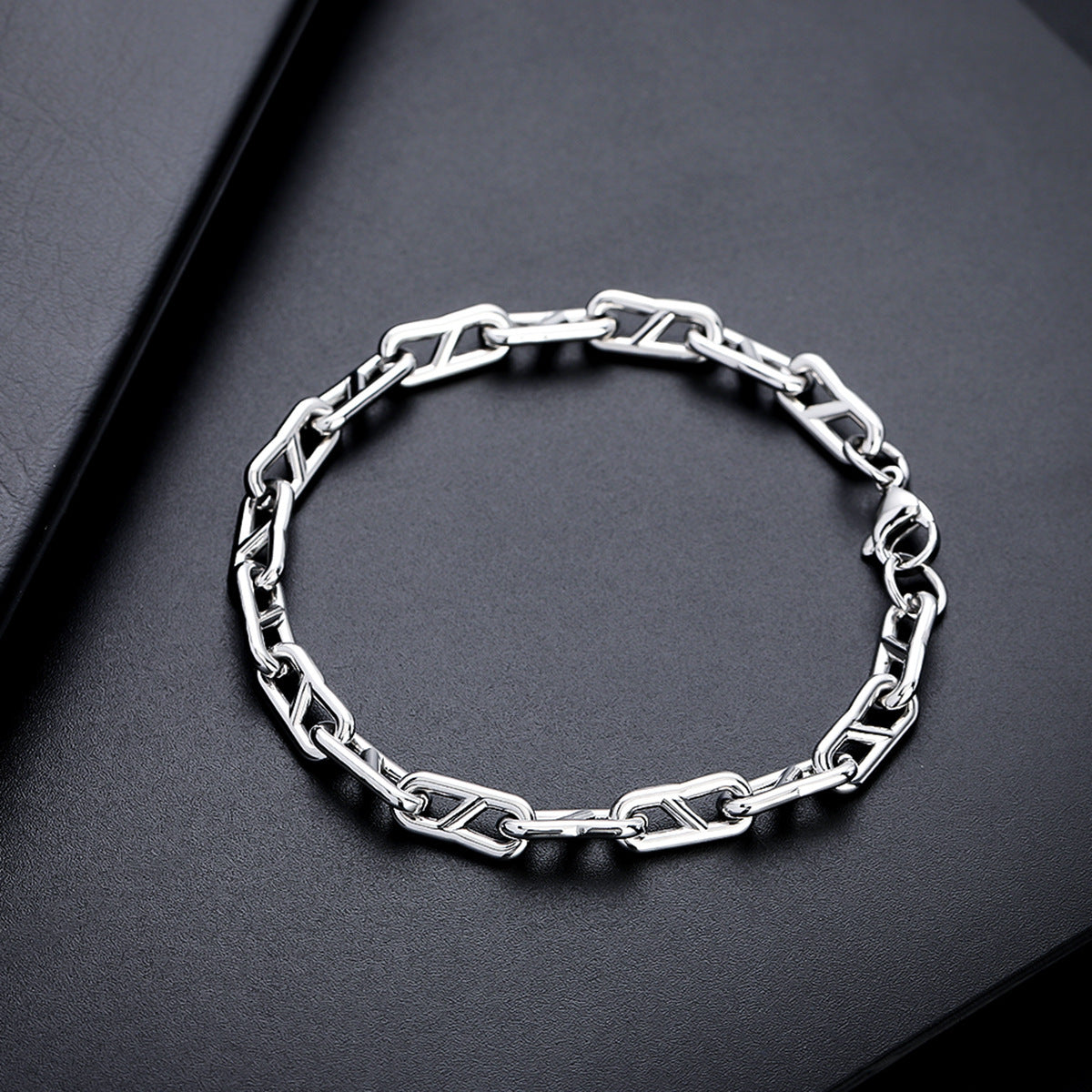 Planderful Jewelry Titanium Steel Bracelet for Men and Women, Anti Allergy, Natural Texture