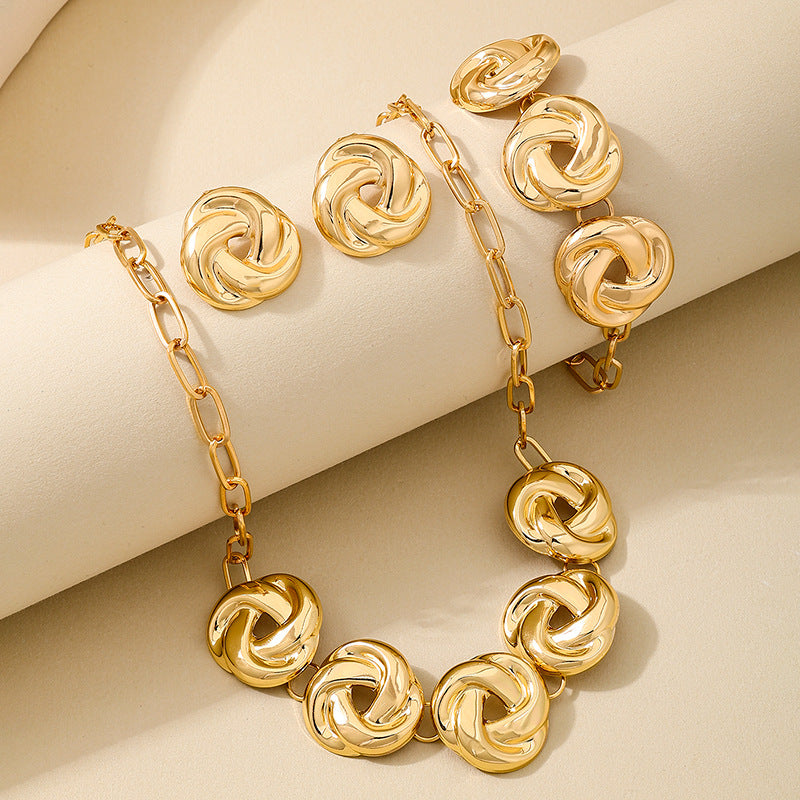 Planderful Vienna Verve Gold Spiral Jewelry Set for Women